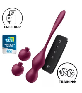 Satisfyer Love Birds Vary vin rouge — trio de boules vibrantes