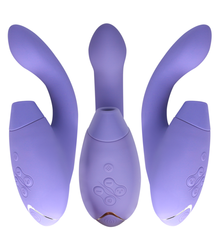 Womanizer Duo 2 lilas — embout Pleasure Air et corps ergonomique