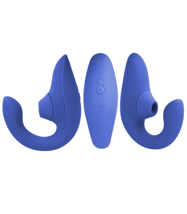 Vibrateur Womanizer — stimulateur bleu premium