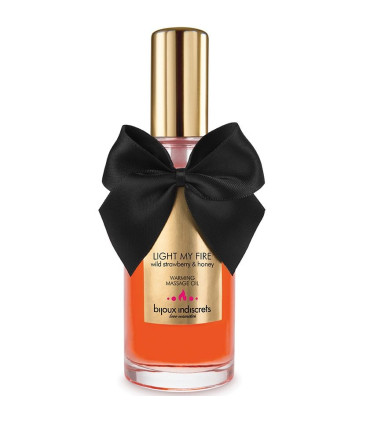 Huile massage effet chaleur fraise — vue principale, Gels de massage