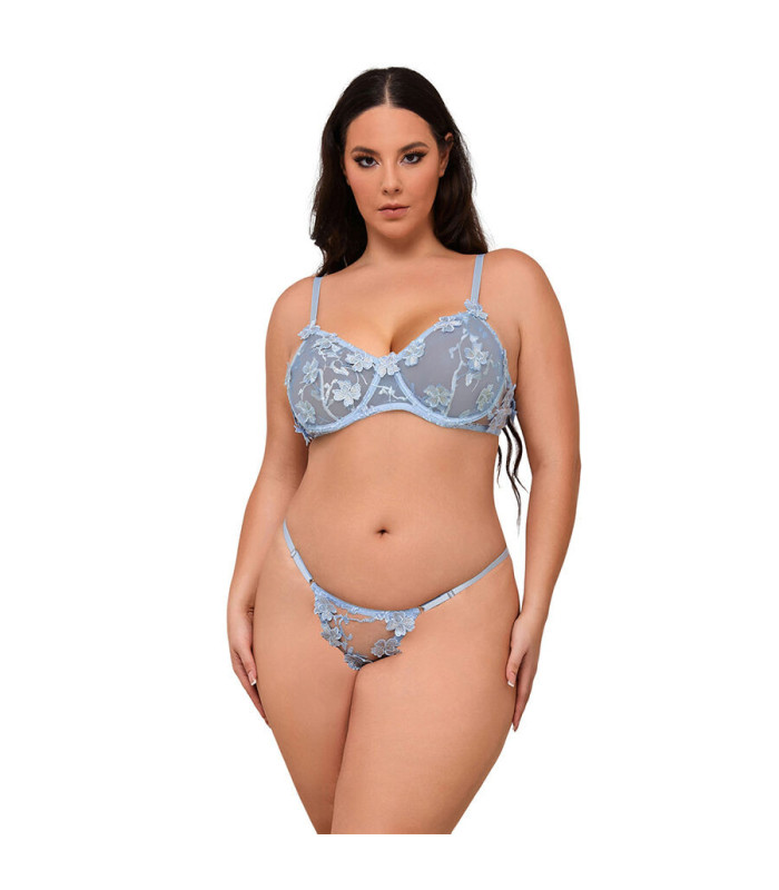 Ensemble brodé bleu ciel Subblime | Folies Secrètes