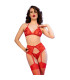 Ensemble dentelle rouge 3 pièces Chilirose | Folies Secrètes