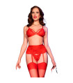 Ensemble lingerie rouge cinq pièces — Chilirose