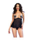Parure babydoll noire et rouge | Folies Secrètes