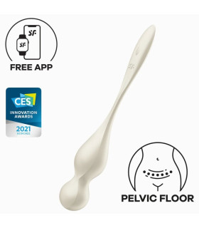Satisfyer Love Birds blanches — boule Kegel vibrante, vue principale