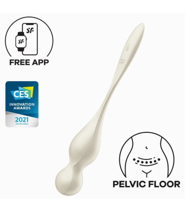 Satisfyer Love Birds blanches — boule Kegel vibrante, vue principale