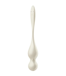 Satisfyer Love Birds blanches — profil et lanière de retrait