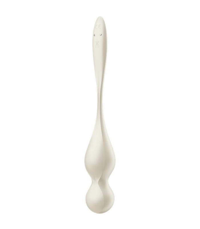 Satisfyer Love Birds blanches — profil et lanière de retrait
