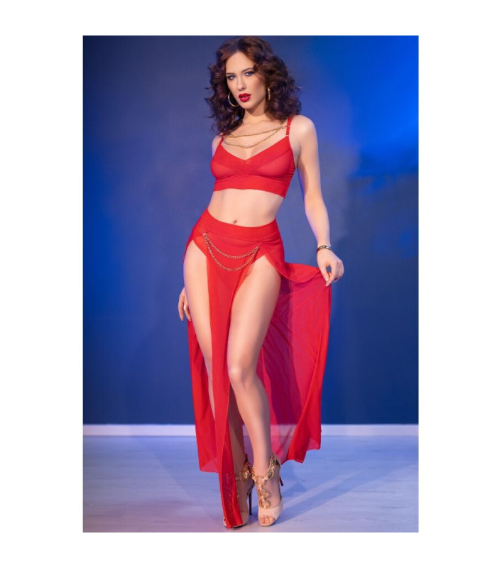 Ensemble rouge détails dorés | Folies Secrètes