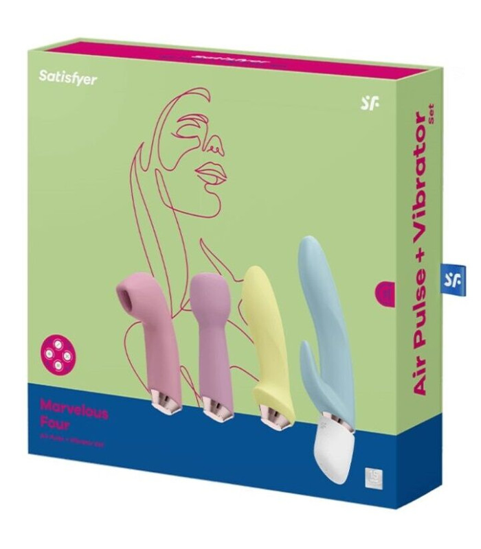 Satisfyer Marvelous Four — base rechargeable et embouts interchangeables