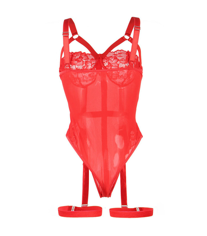 Body rouge jarretelle Subblime | Folies Secrètes