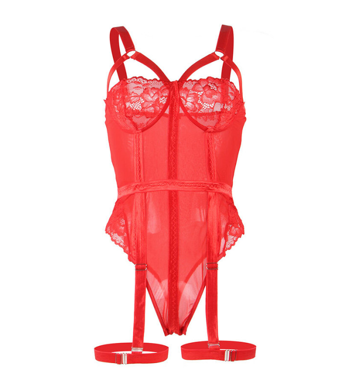 Body rouge jarretelle Subblime | Folies Secrètes