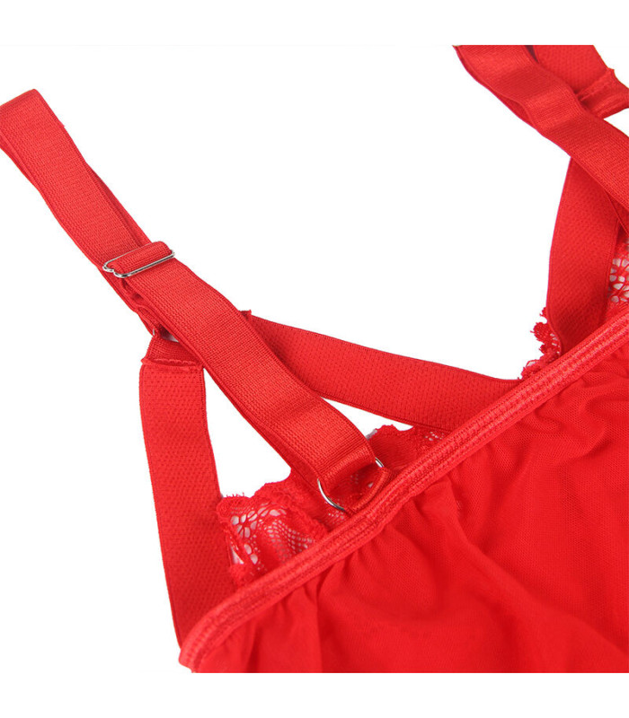 Body rouge jarretelle Subblime | Folies Secrètes