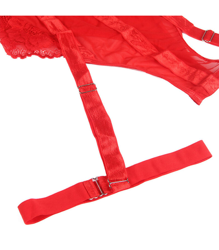Body rouge jarretelle Subblime | Folies Secrètes