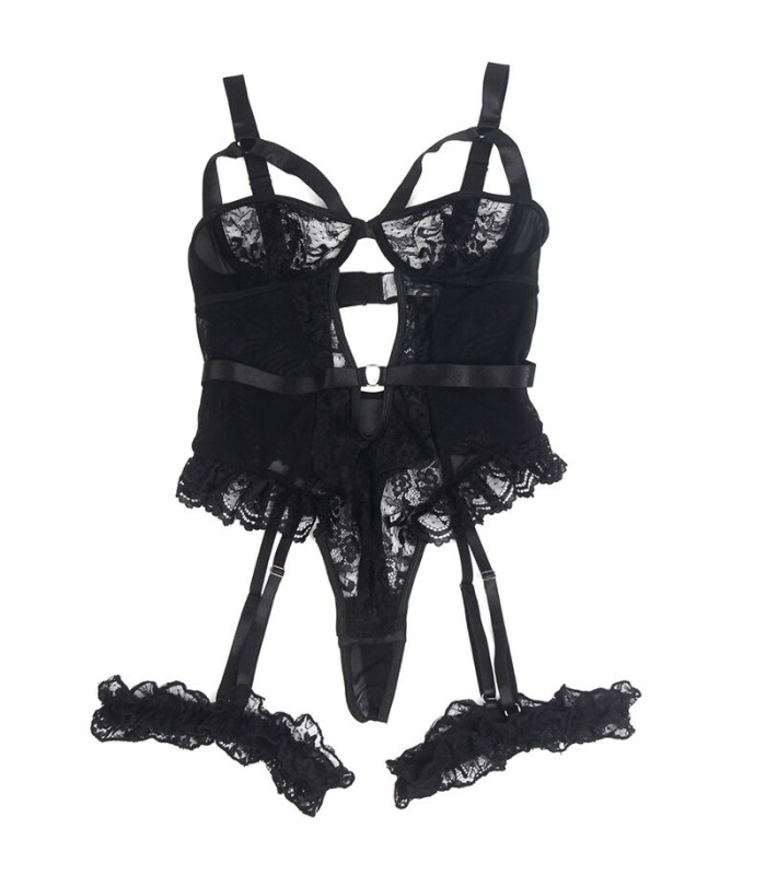 Body noir graphique Subblime | Folies Secrètes