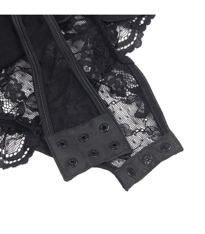 Body noir graphique Subblime | Folies Secrètes