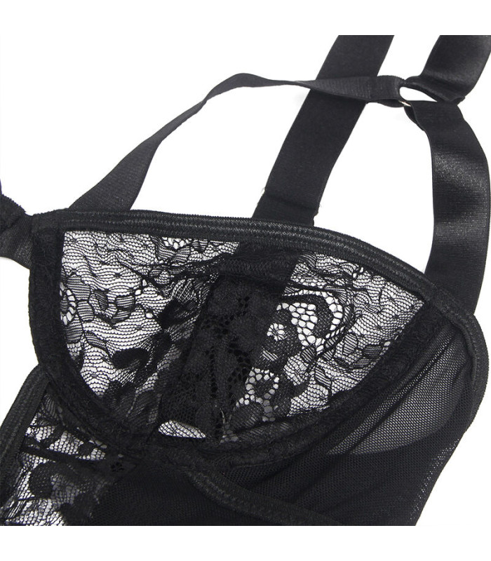Body noir graphique Subblime | Folies Secrètes