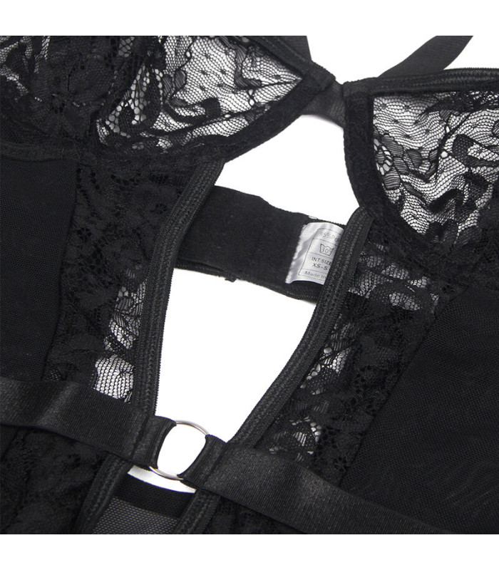 Body noir graphique Subblime | Folies Secrètes