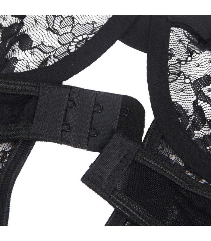 Body noir graphique Subblime | Folies Secrètes