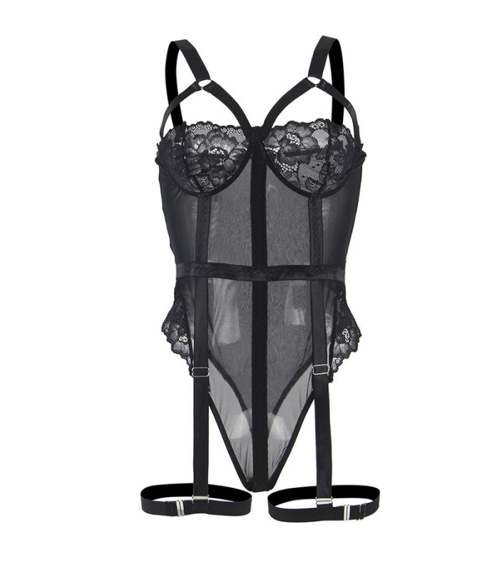 Body noir jarretelle Subblime | Folies Secrètes