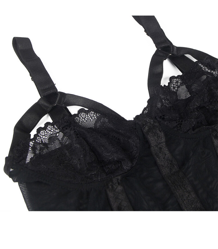 Body noir jarretelle Subblime | Folies Secrètes