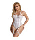 Body blanc jarretelle Subblime | Folies Secrètes