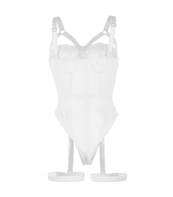 Body blanc jarretelle Subblime | Folies Secrètes