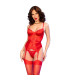 Corset rouge avec bas Chilirose | Folies Secrètes