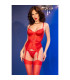 Corset rouge avec bas Chilirose | Folies Secrètes