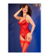 Corset rouge avec bas Chilirose | Folies Secrètes