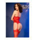 Corset rouge avec bas Chilirose | Folies Secrètes