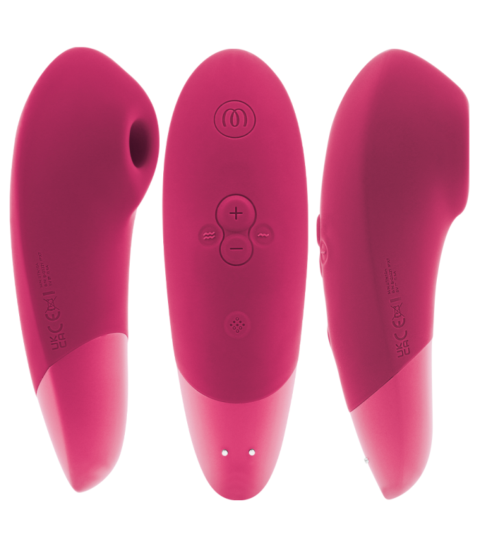 Womanizer Next rose — embout air pulse et commandes
