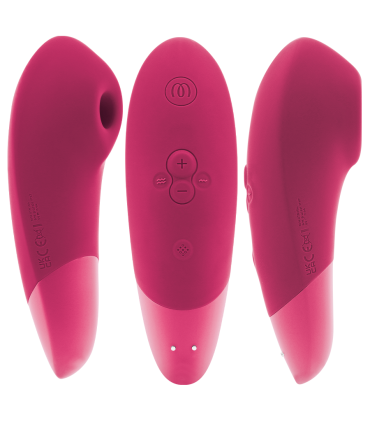 Womanizer Next rose — embout air pulse et commandes