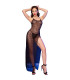 Babydoll Longue Et String Noir S — Chilirose | Folies Secrètes