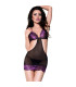 Babydoll & String Violet/Noir S/M — Chilirose | Folies Secrètes