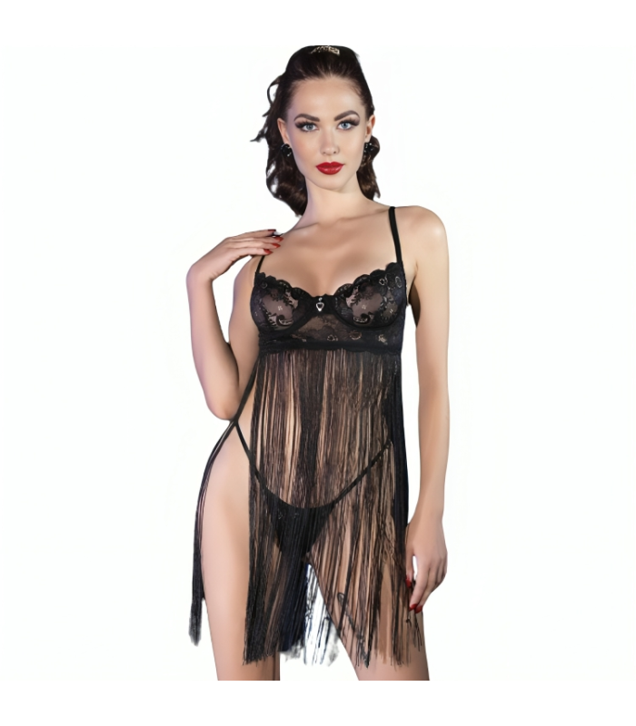 Babydoll Noir S/M — Chilirose | Folies Secrètes