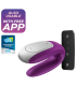 Satisfyer Double Fun violet — profil silicone et télécommande