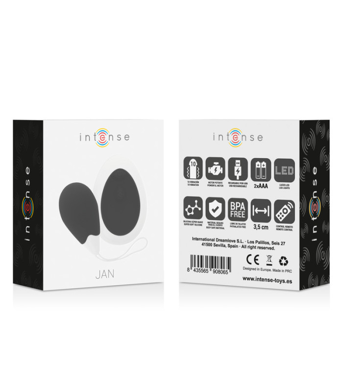Intense Jan noir télécommande — Premium homme | Folies Secrètes