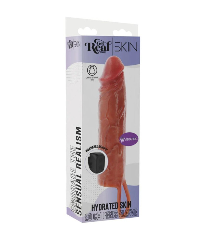 Get Real manchon vibrant — Gaine silicone caramel | Folies Secrètes