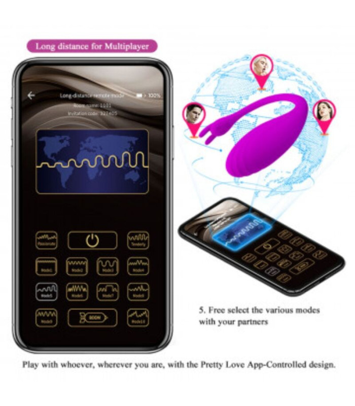 Pretty Love Catalina massager app lila — Premium homme | Folies Secrètes
