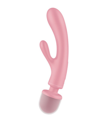 Satisfyer Triple Lover rose — profil wand ergonomique