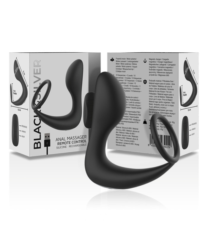 Black&Silver masseur anal télécommande — Premium homme | Folies Secrètes