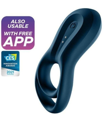 Satisfyer Epic Duo bleu — profil anneau couple connecté