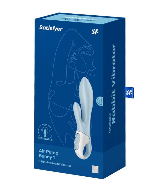 Satisfyer Air Pump Bunny 1 — Rabbit gonflable bleu | Folies Secrètes
