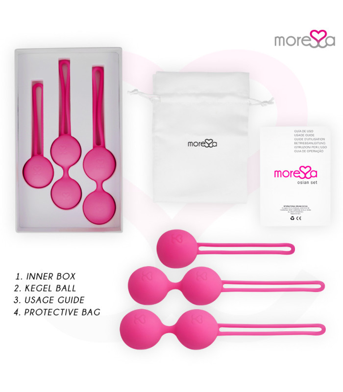 Moressa Osian set — Boules de geisha silicone rose | Folies Secrètes