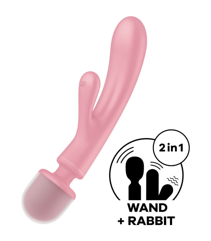 Satisfyer Triple Lover rose — Wand rabbit | Folies Secrètes