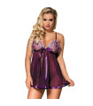 Babydoll violet aux détails brillants - Subblime