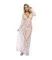 Robe de nuit longue blanche manches longues - Subblime