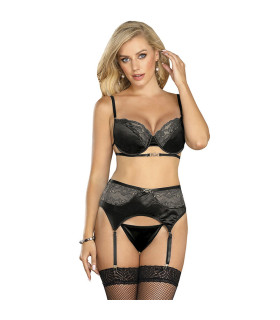 Ensemble dentelle noir jarretière Subblime | Folies Secrètes