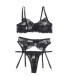 Ensemble dentelle florale noir Subblime | Folies Secrètes
